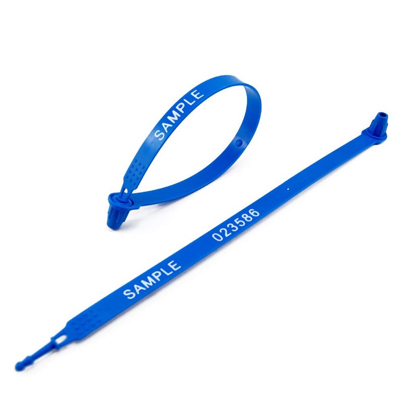 EASY 100 Tamper Proof Seals High Security Shipping Tags Numbered Security Seals Blue Plastic Seal Tags - Image 4